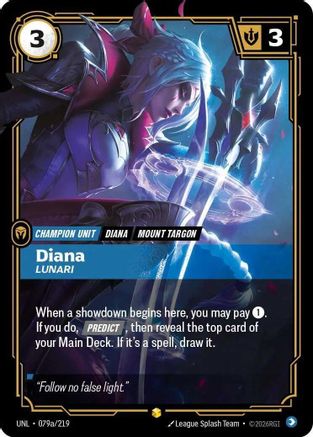 Diana - Lunari (Alternate Art) (079a/219) - Unleashed Foil - Trinity Hobby