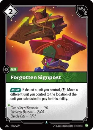 Forgotten Signpost (045/219) - Unleashed Foil - Trinity Hobby