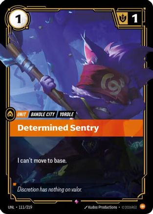 Determined Sentry (111/219) - Unleashed Foil - Trinity Hobby