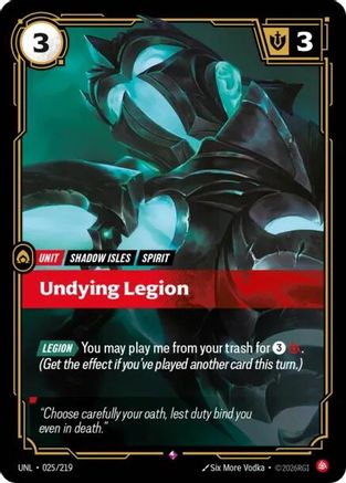 Undying Legion (025/219) - Unleashed Foil - Trinity Hobby