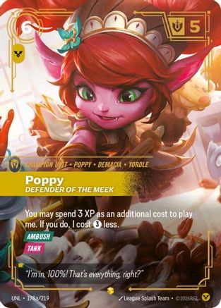 Poppy - Defender of the Meek (Alternate Art) (178a/219) - Unleashed Foil - Trinity Hobby