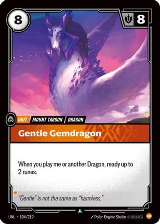 Gentle Gemdragon (104/219) - Unleashed Foil - Trinity Hobby
