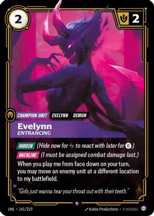 Evelynn - Entrancing (141/219) - Unleashed Foil - Trinity Hobby