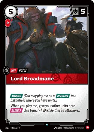 Lord Broadmane (012/219) - Unleashed - Trinity Hobby