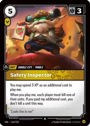Safety Inspector (164/219) - Unleashed Foil - Trinity Hobby