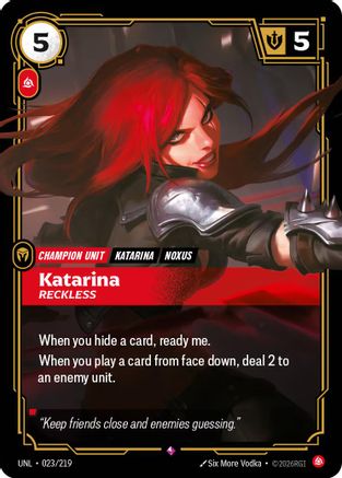 Katarina - Reckless (023/219) - Unleashed Foil - Trinity Hobby