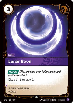 Lunar Boon (125/219) - Unleashed Foil - Trinity Hobby