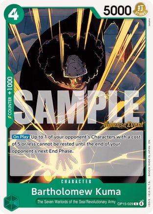 Bartholomew Kuma (OP15-029) (OP15-029) - [Adventure on Kami's Island Release Event Cards]