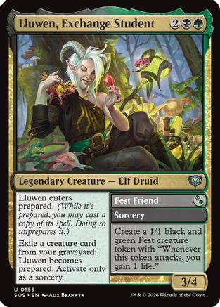 Lluwen, Exchange Student  [Foil]  (SOS-199) - [Secrets of Strixhaven] - Trinity Hobby