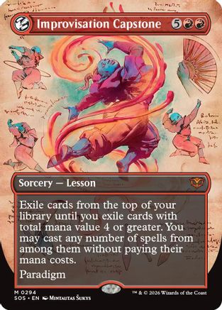 Improvisation Capstone (Borderless)  [Foil]  (SOS-294) - [Secrets of Strixhaven] - Trinity Hobby