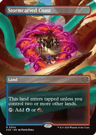 Stormcarved Coast (Borderless)  [Foil]  (SOS-304) - [Secrets of Strixhaven] - Trinity Hobby