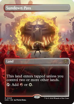 Sundown Pass (Borderless)  [Foil]  (SOS-305) - [Secrets of Strixhaven] - Trinity Hobby