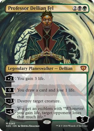 Professor Dellian Fel (Borderless)  (SOS-283) - [Secrets of Strixhaven] - Trinity Hobby