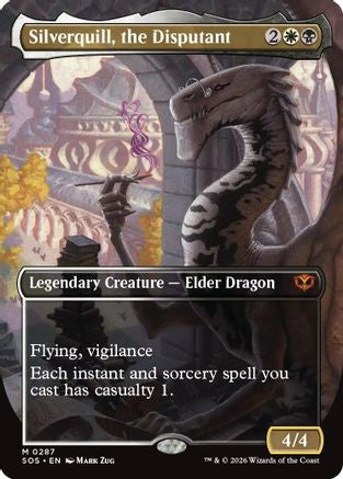 Silverquill, the Disputant (Borderless)  [Foil]  (SOS-287) - [Secrets of Strixhaven] - Trinity Hobby