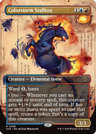 Colorstorm Stallion (Borderless)  [Foil]  (SOS-299) - [Secrets of Strixhaven] - Trinity Hobby