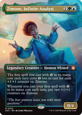 Zimone, Infinite Analyst (Borderless)  [Foil]  (SOC-010) - [Commander: Secrets of Strixhaven] - Trinity Hobby