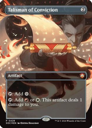 Talisman of Conviction (Borderless)  [Foil]  (SOC-428) - [Commander: Secrets of Strixhaven] - Trinity Hobby