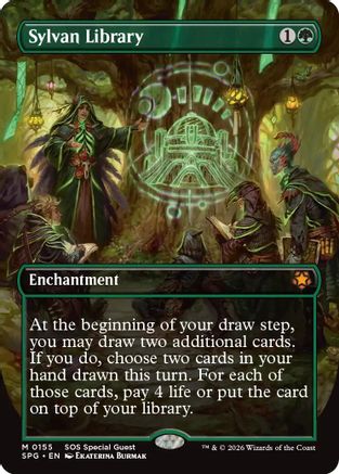 Sylvan Library (Borderless)  [Foil]  (SPG-155) - [Special Guests] - Trinity Hobby