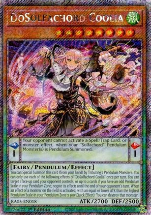 DoSolfachord Coolia (Platinum Secret Rare) [RA05-EN018] - Rarity Collection 5 1st Edition - Platinum Secret Rare - Trinity Hobby