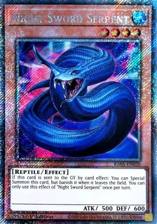 Night Sword Serpent (Platinum Secret Rare) [RA05-EN020] - Rarity Collection 5 1st Edition - Platinum Secret Rare - Trinity Hobby