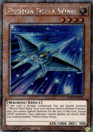Photon Delta Wing (Platinum Secret Rare) [RA05-EN026] - Rarity Collection 5 1st Edition - Platinum Secret Rare - Trinity Hobby