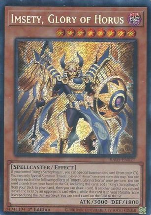 Imsety, Glory of Horus (Secret Rare) [RA05-EN027] - Rarity Collection 5 1st Edition - Secret Rare - Trinity Hobby