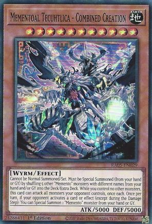 Mementoal Tecuhtlica - Combined Creation [RA05-EN029] - Rarity Collection 5 1st Edition - Super Rare - Trinity Hobby