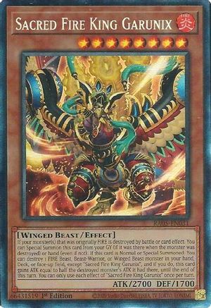 Sacred Fire King Garunix (Collector's Rare) [RA05-EN031] - Rarity Collection 5 1st Edition - Collector's Rare - Trinity Hobby