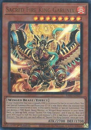 Sacred Fire King Garunix (Ultra Rare) [RA05-EN031] - Rarity Collection 5 1st Edition - Ultra Rare - Trinity Hobby