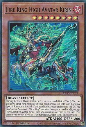 Fire King High Avatar Kirin [RA05-EN032] - Rarity Collection 5 1st Edition - Super Rare - Trinity Hobby