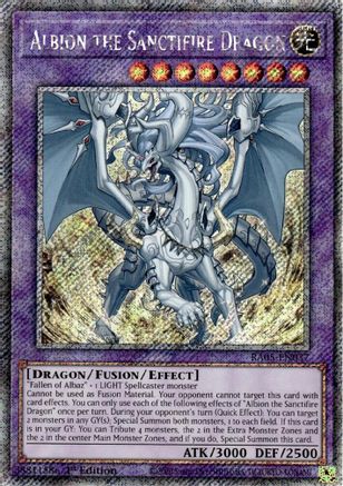 Albion the Sanctifire Dragon (Platinum Secret Rare) [RA05-EN037] - Rarity Collection 5 1st Edition - Platinum Secret Rare - Trinity Hobby