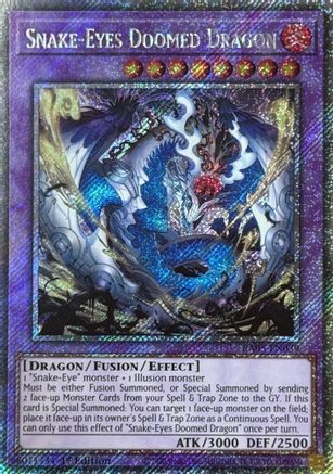 Snake-Eyes Doomed Dragon (Platinum Secret Rare) [RA05-EN039] - Rarity Collection 5 1st Edition - Platinum Secret Rare - Trinity Hobby
