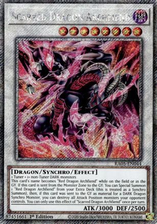 Scarred Dragon Archfiend (Platinum Secret Rare) [RA05-EN044] - Rarity Collection 5 1st Edition - Platinum Secret Rare - Trinity Hobby