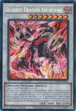 Scarred Dragon Archfiend (Secret Rare) [RA05-EN044] - Rarity Collection 5 1st Edition - Secret Rare - Trinity Hobby