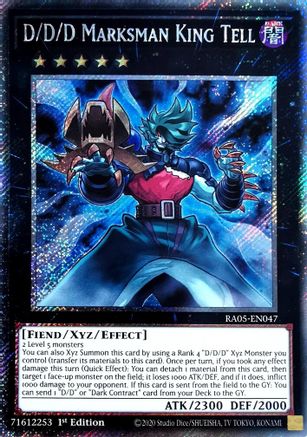 D/D/D Marksman King Tell (Platinum Secret Rare) [RA05-EN047] - Rarity Collection 5 1st Edition - Platinum Secret Rare - Trinity Hobby