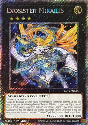 Exosister Mikailis (Platinum Secret Rare) [RA05-EN050] - Rarity Collection 5 1st Edition - Platinum Secret Rare - Trinity Hobby