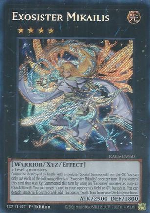 Exosister Mikailis (Secret Rare) [RA05-EN050] - Rarity Collection 5 1st Edition - Secret Rare - Trinity Hobby