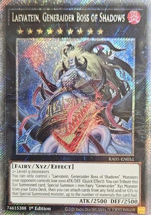 Laevatein, Generaider Boss of Shadows (Platinum Secret Rare) [RA05-EN051] - Rarity Collection 5 1st Edition - Platinum Secret Rare - Trinity Hobby