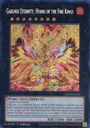 Garunix Eternity, Hyang of the Fire Kings (Secret Rare) [RA05-EN052] - Rarity Collection 5 1st Edition - Secret Rare - Trinity Hobby