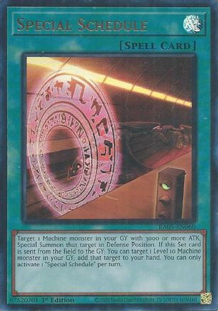 Special Schedule (Ultra Rare) [RA05-EN060] - Rarity Collection 5 1st Edition - Ultra Rare - Trinity Hobby