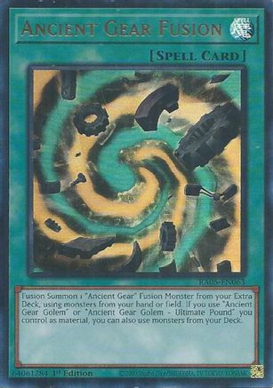 Ancient Gear Fusion (Ultra Rare) [RA05-EN063] - Rarity Collection 5 1st Edition - Ultra Rare - Trinity Hobby