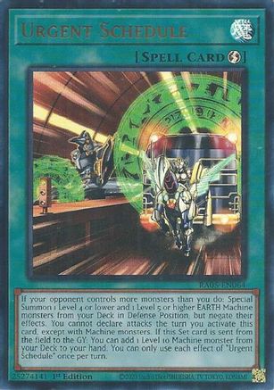 Urgent Schedule (Ultra Rare) [RA05-EN064] - Rarity Collection 5 1st Edition - Ultra Rare - Trinity Hobby