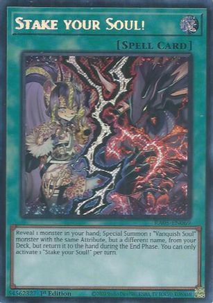 Stake your Soul! (Secret Rare) [RA05-EN069] - Rarity Collection 5 1st Edition - Secret Rare - Trinity Hobby