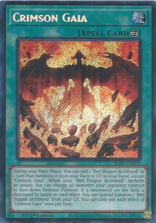 Crimson Gaia (Secret Rare) [RA05-EN070] - Rarity Collection 5 1st Edition - Secret Rare - Trinity Hobby
