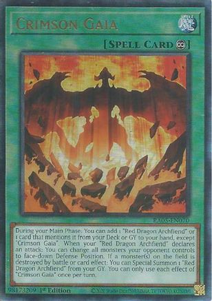 Crimson Gaia (Ultimate Rare) [RA05-EN070] - Rarity Collection 5 1st Edition - Ultimate Rare - Trinity Hobby