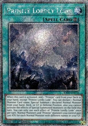 Primite Lordly Lode (Platinum Secret Rare) [RA05-EN072] - Rarity Collection 5 1st Edition - Platinum Secret Rare - Trinity Hobby