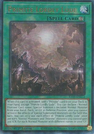 Primite Lordly Lode (Ultimate Rare) [RA05-EN072] - Rarity Collection 5 1st Edition - Ultimate Rare - Trinity Hobby