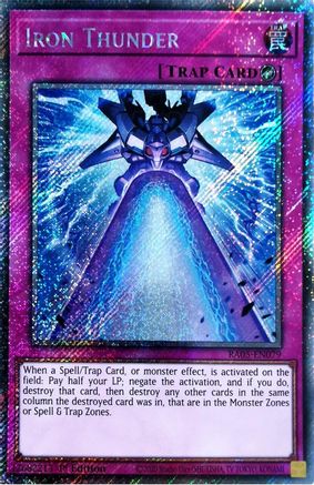 Iron Thunder (Platinum Secret Rare) [RA05-EN079] - Rarity Collection 5 1st Edition - Platinum Secret Rare - Trinity Hobby
