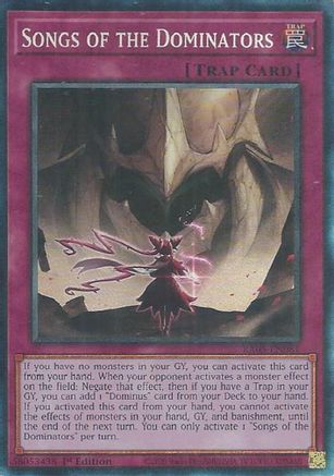 Songs of the Dominators (Collector's Rare) [RA05-EN081] - Rarity Collection 5 1st Edition - Collector's Rare - Trinity Hobby