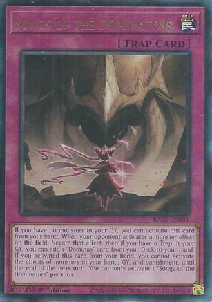 Songs of the Dominators (Ultimate Rare) [RA05-EN081] - Rarity Collection 5 1st Edition - Ultimate Rare - Trinity Hobby